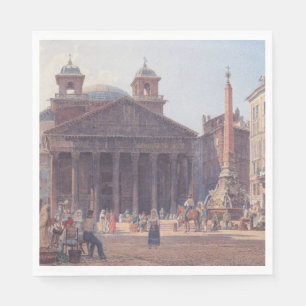 Pantheon and Piazza della Rotonda in Rome, Italy Napkins