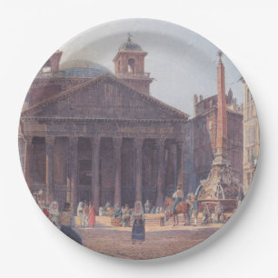Pantheon and Piazza della Rotonda in Rome, Italy Paper Plates