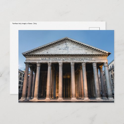 Pantheon holy temple at dawn _ Rome Italy Postcard