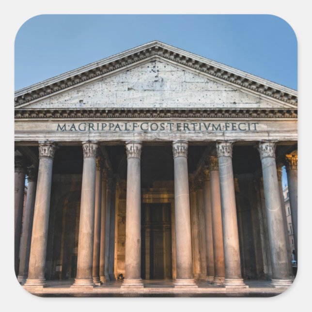 Pantheon holy temple at dawn - Rome, Italy Square Sticker (Front)