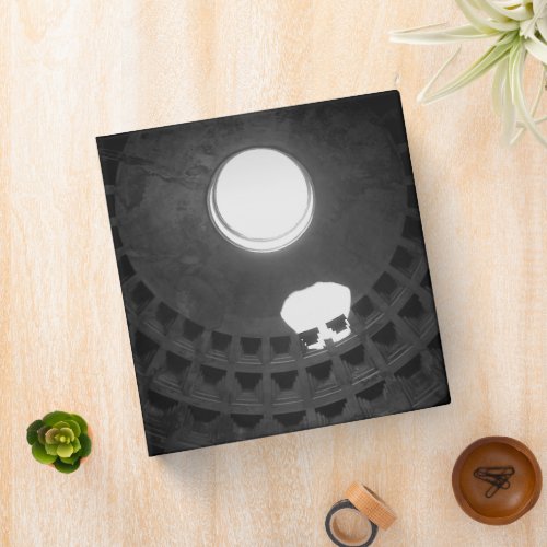 Pantheon Light Skull Rome Italy Black and White 3 Ring Binder