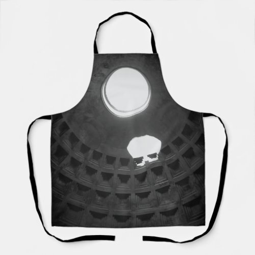 Pantheon Light Skull Rome Italy Black and White Apron