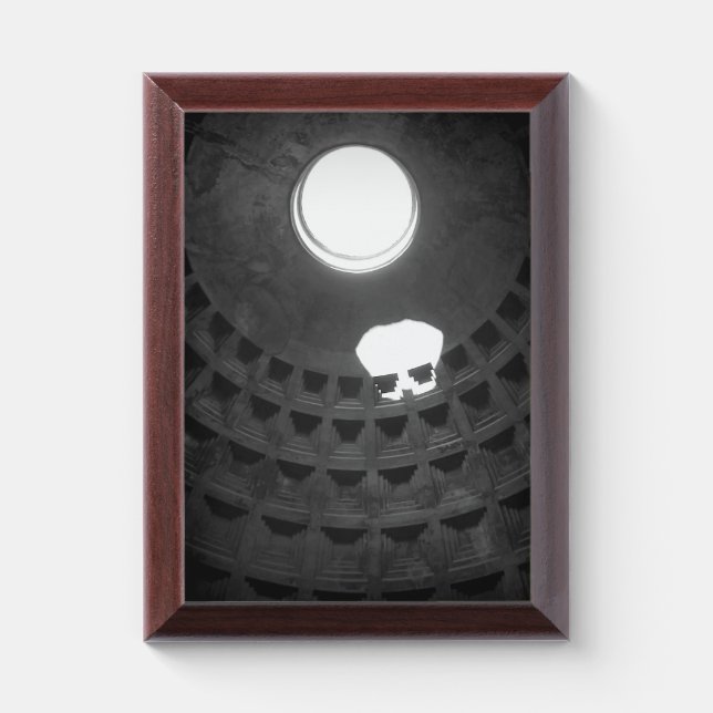 Pantheon Light Skull Rome Italy Black and White Award Plaque (Vertical)