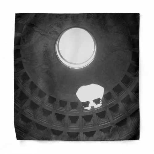 Pantheon Light Skull Rome Italy Black and White Bandana