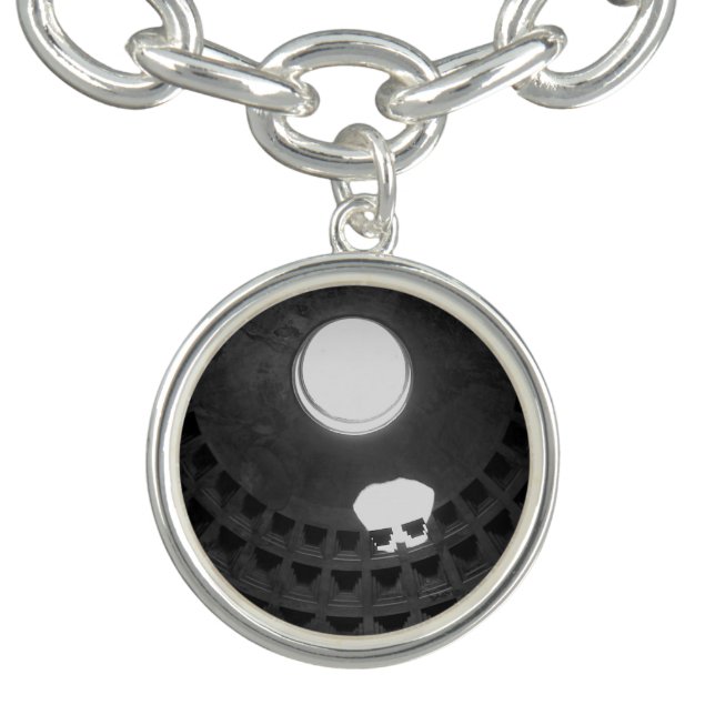 Pantheon Light Skull Rome Italy Black and White Bracelet (Design)