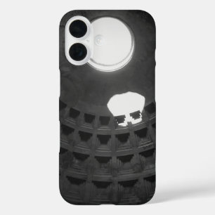 Pantheon Light Skull Rome Italy Black and White iPhone 16 Case