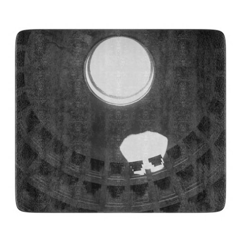 Pantheon Light Skull Rome Italy Black and White Cutting Board