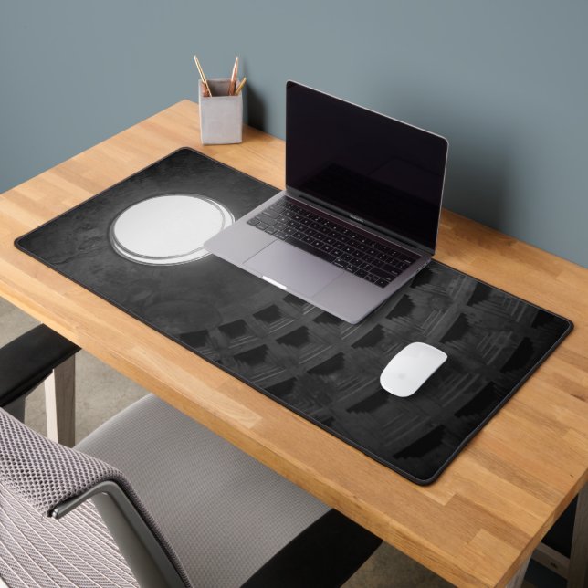 Pantheon Light Skull Rome Italy Black and White Desk Mat (Office 2)