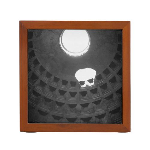 Pantheon Light Skull Rome Italy Black and White Desk Organizer