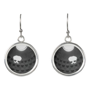 Pantheon Light Skull Rome Italy Black and White Earrings