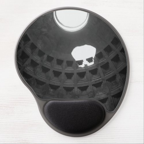 Pantheon Light Skull Rome Italy Black and White Gel Mouse Pad