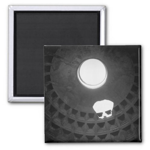 Pantheon Light Skull Rome Italy Black and White Magnet