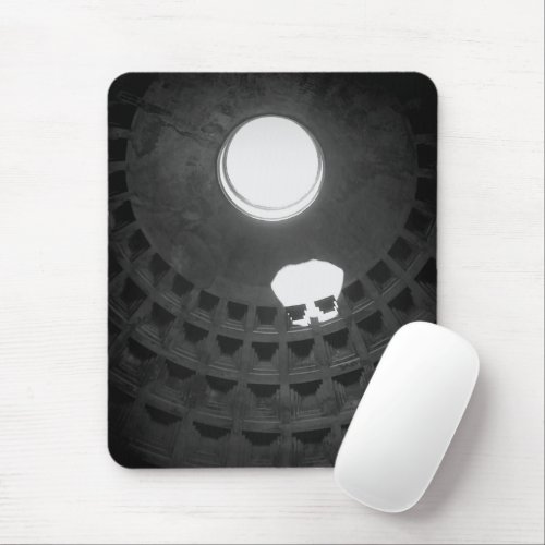 Pantheon Light Skull Rome Italy Black and White Mouse Pad