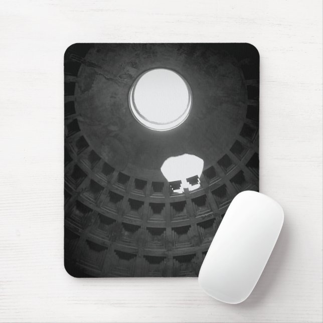 Pantheon Light Skull Rome Italy Black and White Mouse Pad (With Mouse)