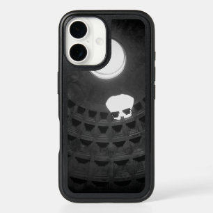 Pantheon Light Skull Rome Italy Black and White iPhone 16 Case