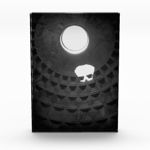 Pantheon Light Skull Rome Italy Black and White Photo Block