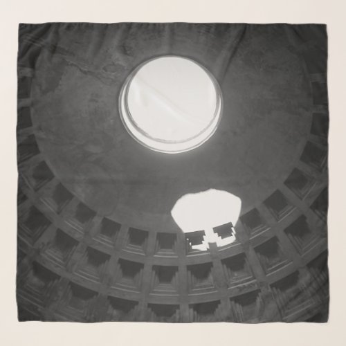 Pantheon Light Skull Rome Italy Black and White Scarf