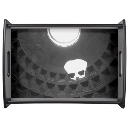 Pantheon Light Skull Rome Italy Black and White Serving Tray
