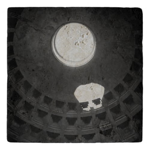 Pantheon Light Skull Rome Italy Black and White Trivet