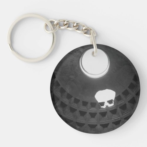 Pantheon Light Skull Rome Italy with Handwriting Keychain