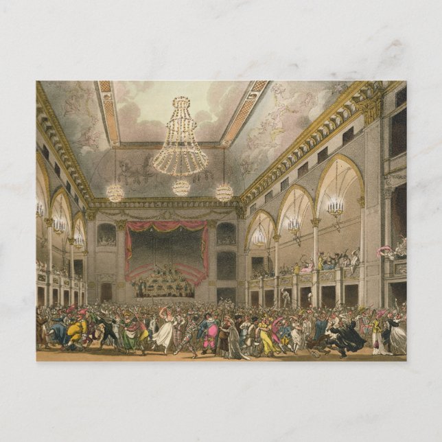 Pantheon Masquerade from 'Ackermann's Microcosm Postcard (Front)