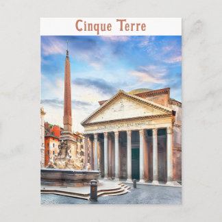 Pantheon Rome Italy Vintage Europe Travel Postcard