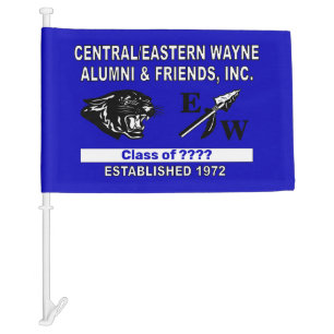 Panther and EW Royal Blue Car Flag