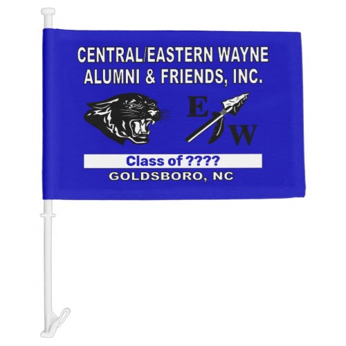 Panther and EW Royal Blue Car Flag