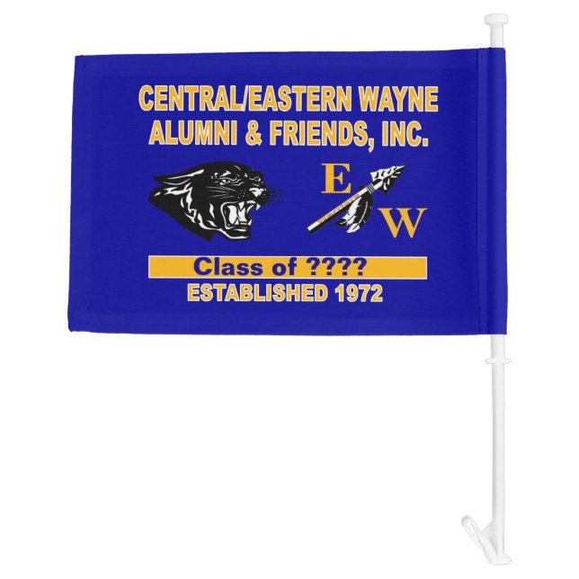 Panther and Trending EW Blue Car Flag (Back)