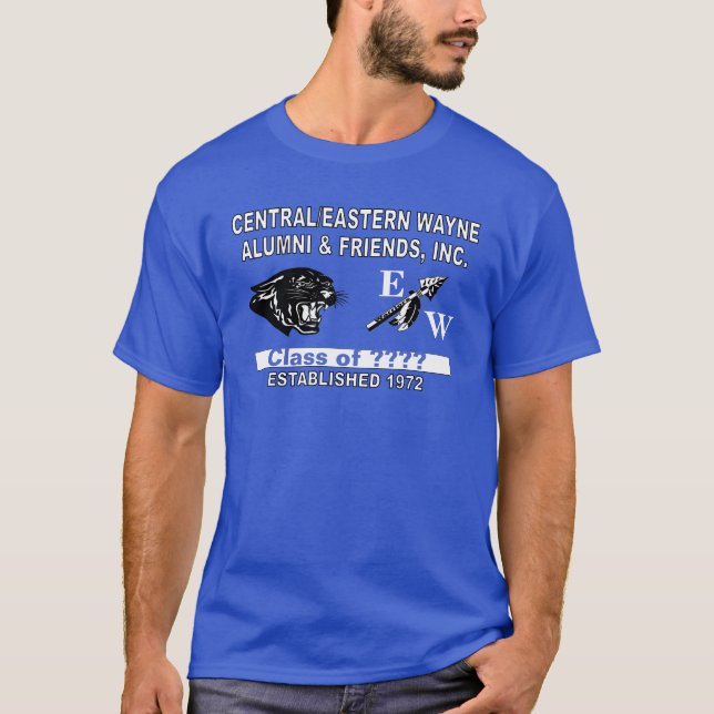 Panther and Trending EW Deep Royal Blue T-Shirt (Front)
