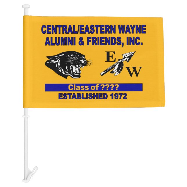 Panther and Trending EW Gold Car Flag (Front)