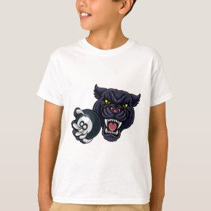 Panther Angry Pool 8 Ll Billiards Cartoon  T-Shirt