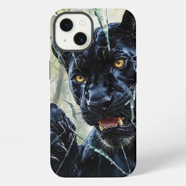 Panther breaking through  iphone case (Back)