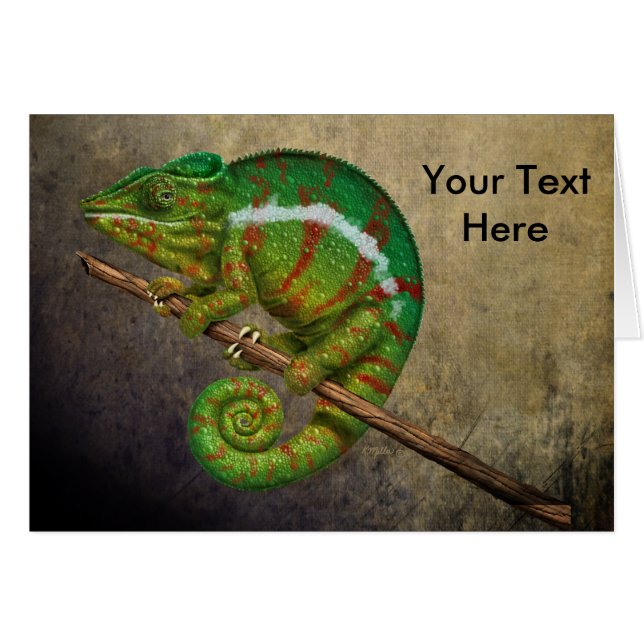 Panther Chameleon Digital Painting Cards (Front Horizontal)
