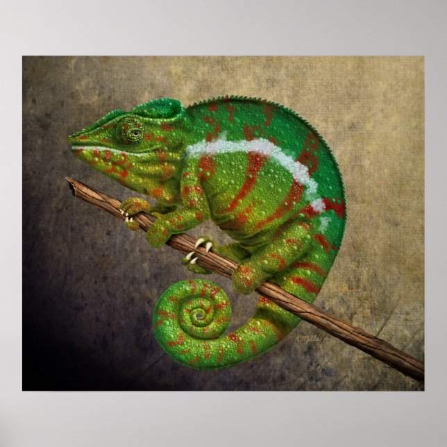 Panther Chameleon Digital Painting Poster (Front)