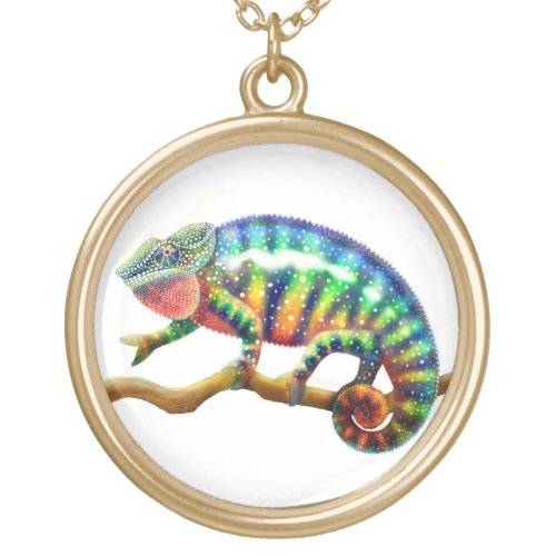 Panther Chameleon Lizard Necklace