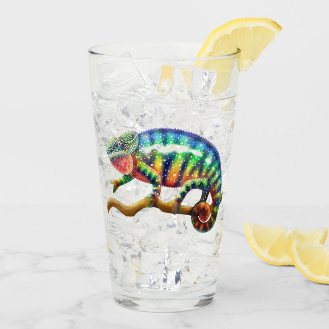 Panther Chameleon Tumbler Drinking Glass (Back Ice)