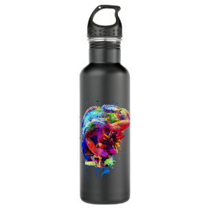Panther Chameleon Watercolour Stainless Steel Water Bottle