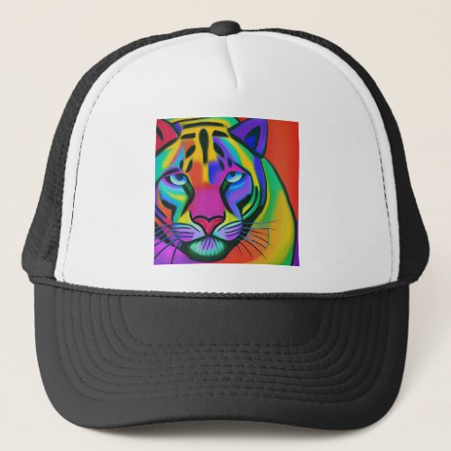 Panther Cougar Rainbow Trucker Hat