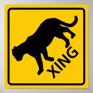 Panther Crossing Highway Sign