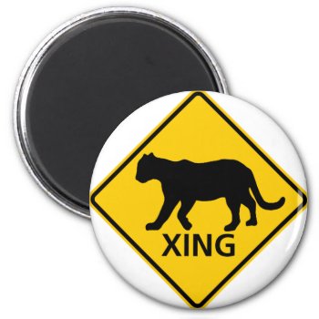 Panther Crossing Highway Sign Magnet by wesleyowns at Zazzle