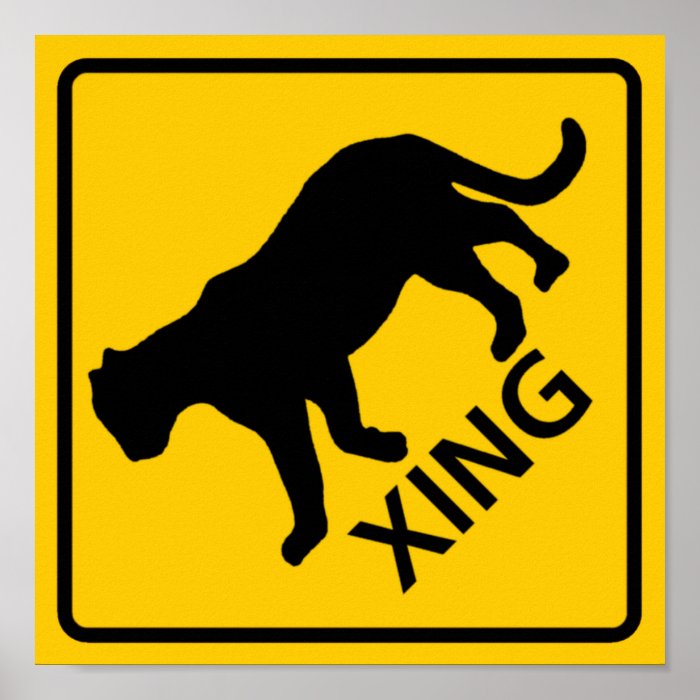 Panther Crossing Highway Sign Print