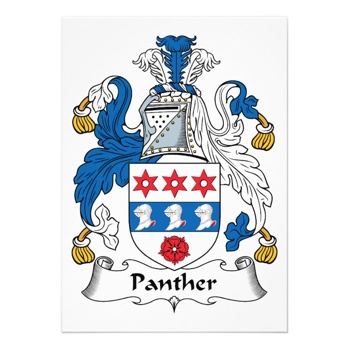 Panther Family Crest Personalized Announcement