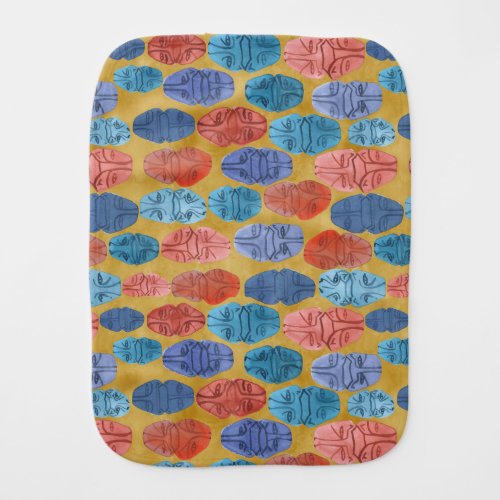 Panther Head Scarab Pattern Baby Burp Cloth