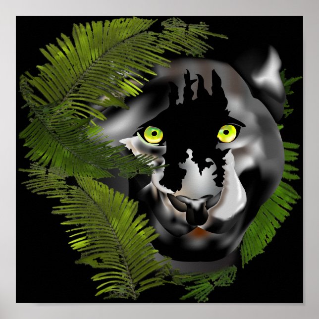 Panther in Foliage. Poster (Front)