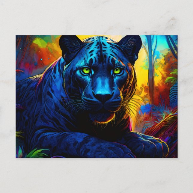 PANTHER in WILD color Postcard (Front)