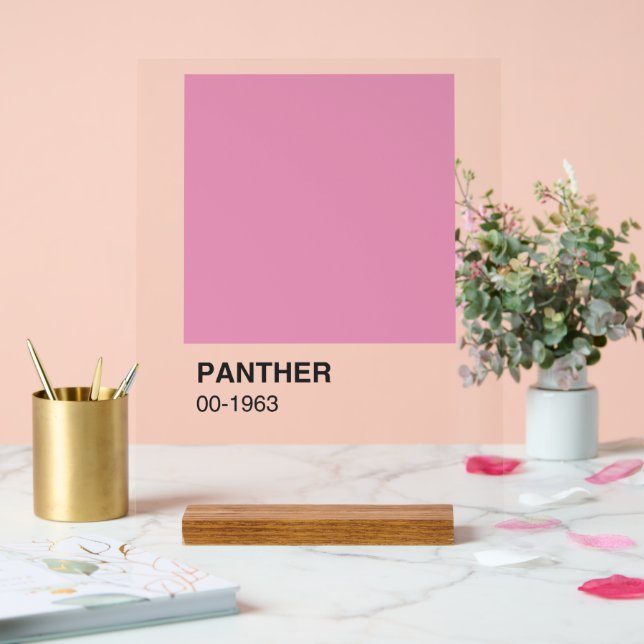 Panther Movie Pink - Clear Background Acrylic Sign (Wedding)