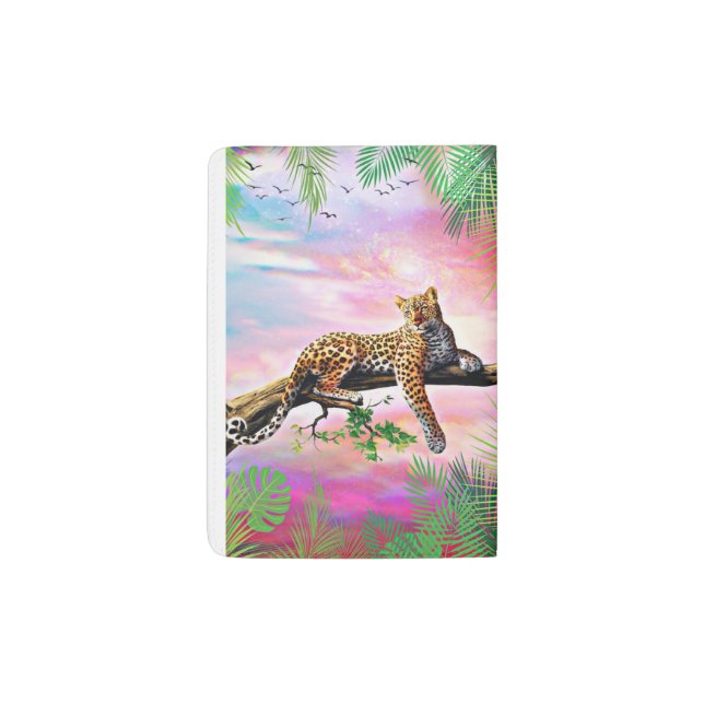 panther on a branch passport holder (Back)