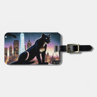 Panther over the Rooftops of New York at Night Luggage Tag