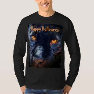 Panther Photo Black Cat Eyes Orange Halloween T-Shirt